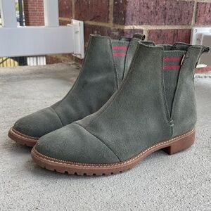 TOMS Green Suede Ankle Boot